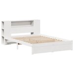 vidaXL Lit bibliothèque sans matelas blanc 160x200 cm bois pin massif