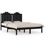 vidaXL Cadre de lit sans matelas noir bois massif 200x200 cm