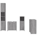 vidaXL Ensemble de meubles de salle de bain 4 Pièces Sonoma gris