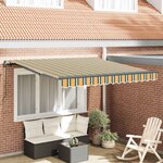 vidaXL Auvent Rétractable Vert et jaune 300 x 250 cm