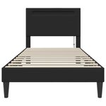 vidaXL Cadre de lit avec bandes LED Noir 100 x 200 cm Simili cuir