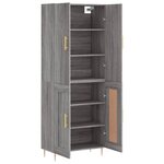 vidaXL Buffet haut Sonoma gris 69 5x34x180 cm Bois d'ingénierie