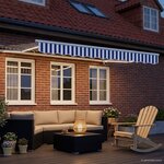vidaXL Cadre de store manuel avec LEDs Bleu et Blanc 3 5 x 2 m