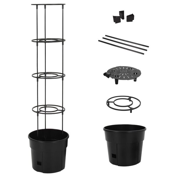 vidaXL Jardinière à tomate Anthracite Ø29 5x115 cm Polypropylène