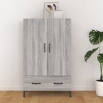 vidaXL Buffet Sonoma gris 70x31x115 cm Bois d'ingénierie