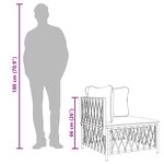 vidaXL Canapé d'angle de jardin avec coussins blanc tissu tissé