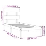 vidaXL Cadre de lit Blanc Bois massif 90x190 cm Simple