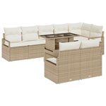 vidaXL Ensemble de canapé de jardin avec coussin 9 Pièces beige et crème