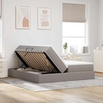 vidaXL Lit avec rangement et matelas Taupe 180 x 200 cm Polyester