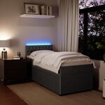 vidaXL Sommier à lattes de lit et matelas Gris foncé 90x200 cm Velours