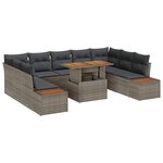 vidaXL Ensemble de salle à manger pour jardin 10 Pièces Gris et marron