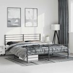 vidaXL Cadre de lit métal sans matelas avec pied de lit noir 193x203cm
