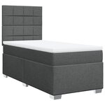 vidaXL Sommier à lattes de lit avec matelas Gris foncé 90x200 cm Tissu