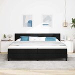 vidaXL Lit à ressorts avec matelas avec LED Noir 200 x 200 cm tissu