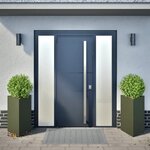 vidaXL Jardinières 2 Pièces vert olive triangulaire 50x43x75 cm acier