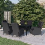 vidaXL Ensemble de salle à manger de jardin 7 Pièces Gris foncé