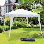 Tonnelle barnum de jardin pop-up pliant 2 4L x 2 4l x 2 5H m acier polyester imperméabilisé anti UV avec sac de transport blanc