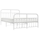 vidaXL Cadre de lit métal sans matelas et pied de lit blanc 150x200 cm