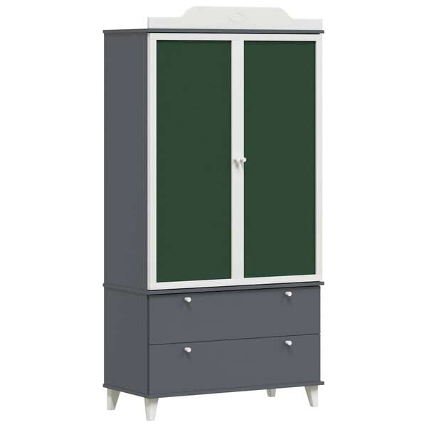 vidaXL Armoire Tableau Noir avec porte Gris et blanc Bois d'ingénierie