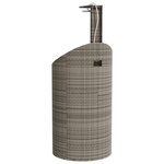 vidaXL Douche d'extérieur gris 100x100x241 5 cm poly rotin bois acacia