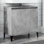 vidaXL Meuble d'évier gris béton 58x33x60 cm bois d'ingénierie