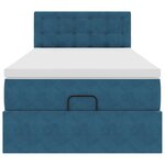 vidaXL Lit ottoman avec matelas et LED bleu foncé 80x200cm velours
