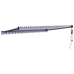 vidaXL Auvent rétractable automatique bleu et blanc 4 5x3 m