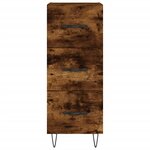 vidaXL Buffet haut Chêne fumé 34 5x34x180 cm Bois d'ingénierie