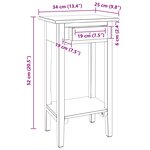 vidaXL Support de Plante Marron 34 x 25 x 52 cm Bois d'Acajou