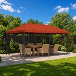 vidaXL Abri de jardin 6 x 3 m Terre cuite Polyester et Acier 190 gsm
