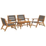 vidaXL Set de Chaises de Jardin avec Table - Ensemble de 5 en Bois d'Acacia Gris