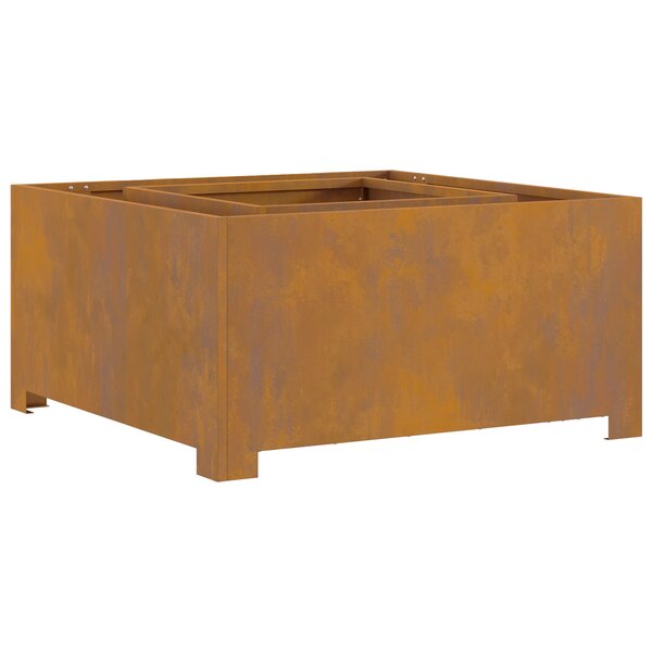 Foyer vidaXL Carré 80x80x40 cm en acier weathering