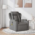vidaXL Fauteuil de massage inclinable Gris foncé Tissu