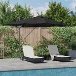 vidaXL Parasol Roma à Bras Déporté Noir  Noir 352 x 251 x 265 cm