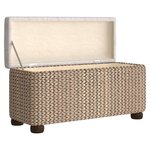 Banc banquette de rangement avec coussin gris 69 cm quenouille 02_0010802