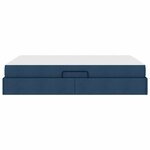 vidaXL Lit avec rangement et matelas Bleu 140 x 200 cm Polyester