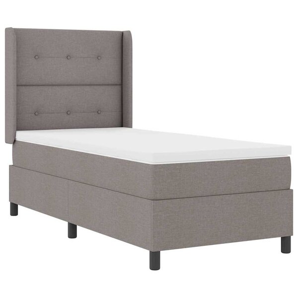 vidaXL Lit à ressort LED avec matelas Taupe 100 x 200 cm tissu