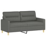 vidaXL Canapé 2 places avec oreillers gris foncé 140 cm tissu
