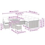 vidaXL Ensemble de canapé de jardin 12 Pièces Noir  Crème 80 x 80 x 71 cm