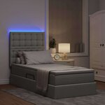 vidaXL Lit avec rangement et LED Gris clair 90 x 190 cm Polyester