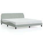 vidaXL Cadre de lit Dover gris clair 183x213 cm velours