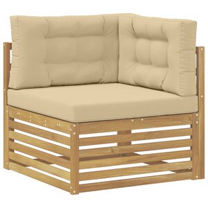 vidaXL Canapé d'angle extérieur Bois d'Acacia Massif Blanc