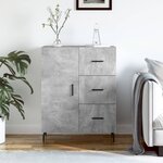 vidaXL Buffet gris béton 69 5x34x90 cm bois d'ingénierie