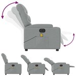 vidaXL Fauteuil de massage inclinable électrique gris clair tissu