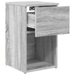 vidaXL Armoire de lit Sonoma gris 29 x 31 5 x 49 cm Bois d'ingénierie