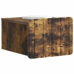 vidaXL Cabinet de chevet mural 2 Pièces Chêne fumé 33 x 34 5 x 24 cm