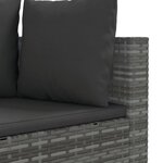 vidaXL Salon de jardin avec coussins 3 Pièces gris résine tressée