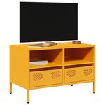 vidaXL Meuble TV jaune moutarde 68x39x43 5 cm acier laminé à froid