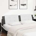 vidaXL Coussin de tête de lit Zadar blanc et noir 193 cm similicuir