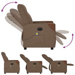 vidaXL Fauteuil inclinable de massage électrique marron tissu